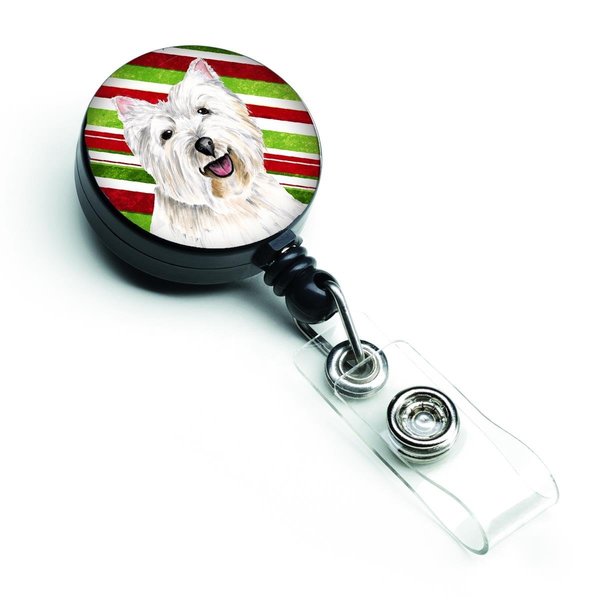Teachers Aid Westie Candy Cane Holiday Christmas Retractable Badge Reel TE226787